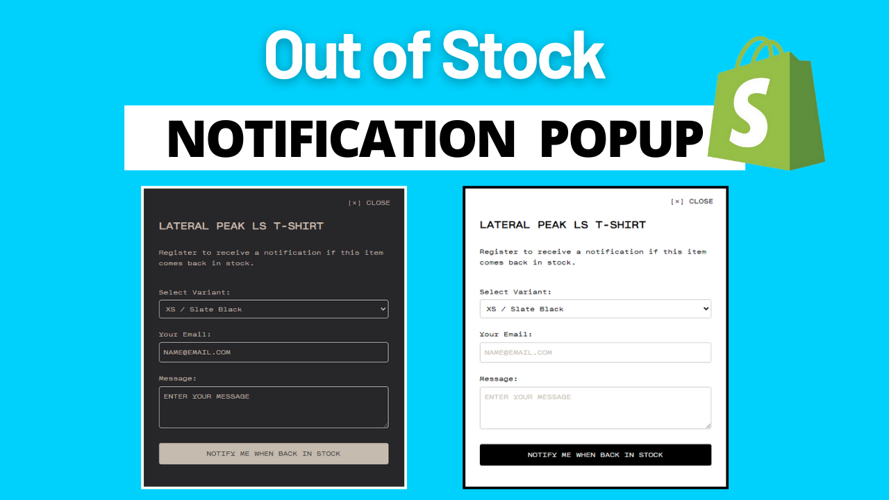 Out-of-Stock Notification Popup in Shopify Store