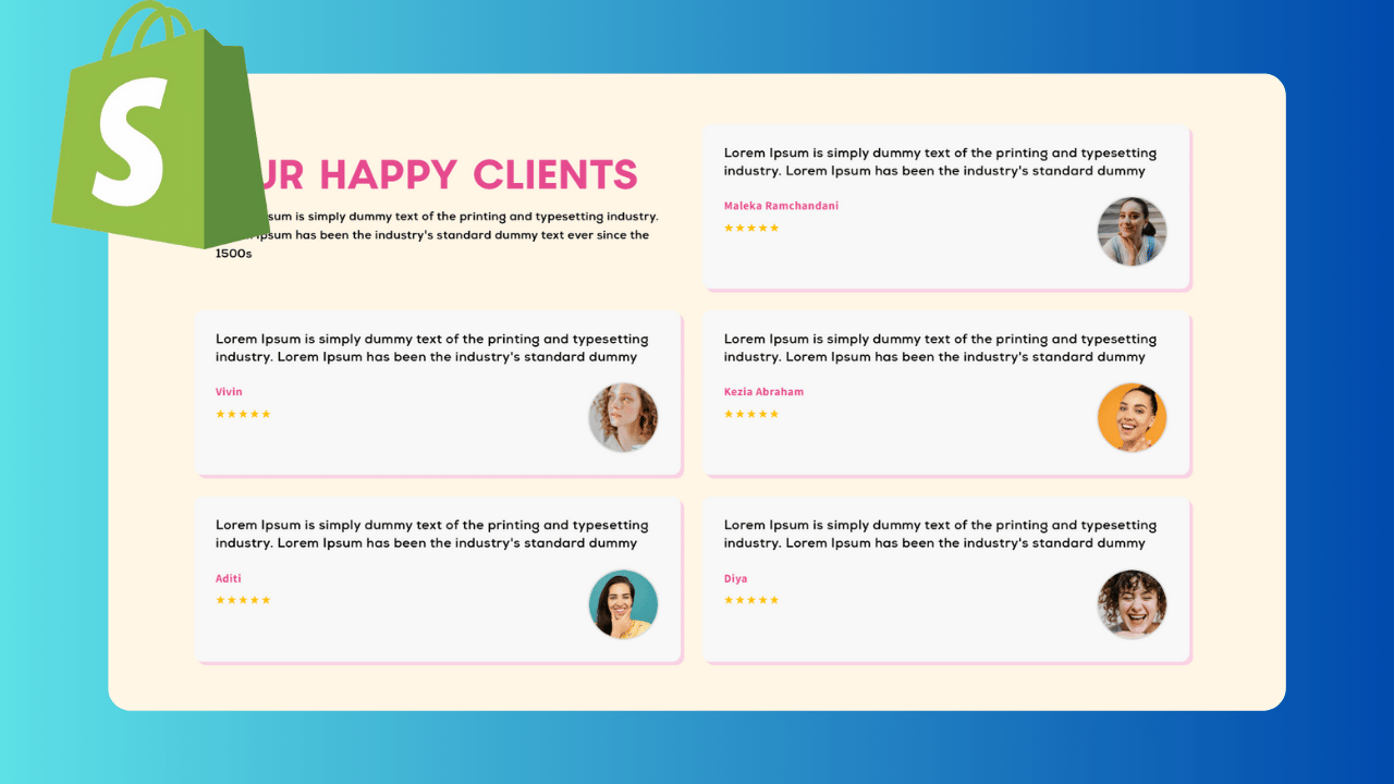 Happy Clients Reviews Section for Shopify