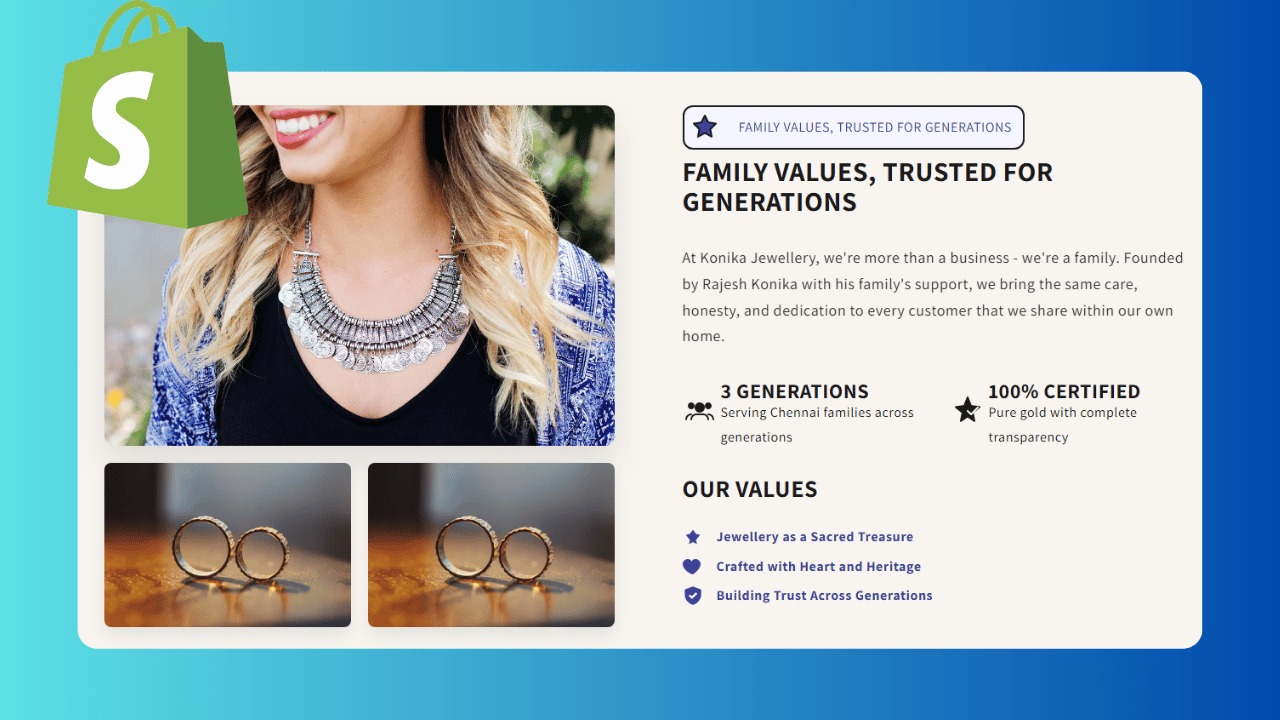 Family Values Section for Shopify